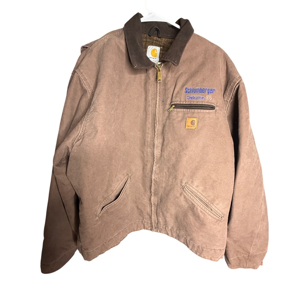 VTG Carhartt J97 FWD Detroit Jacket 2XL Tall Firewood Brown Blanket Lined Work